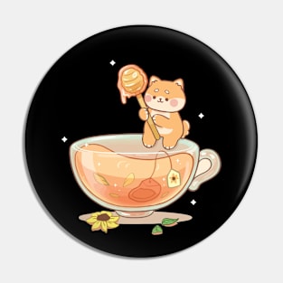 Shiba Honey Tea Cup Pin