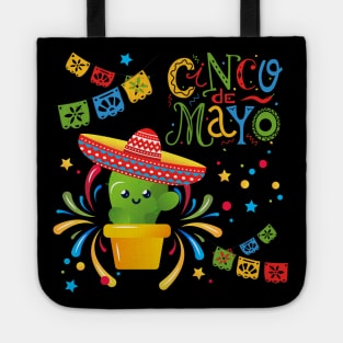 Cinco De Mayo Fun colorful celebration fifth may Mexican style cactus in Sombrero Tote
