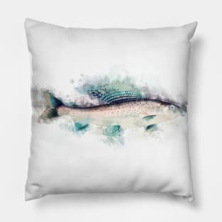 Arctic GRAYLING Watercolor Art for the Fishing Lovers and Anglers Pillow