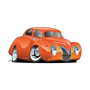 Custom '39 Orange Hot Rod Cartoon T-Shirt