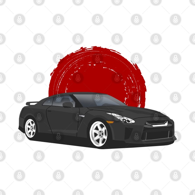 Black Nissan GT-R r35 by Rebellion Store