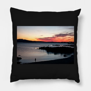 Mount Batten Beach Sunset Pillow