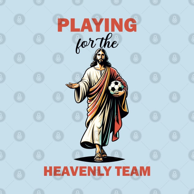 Jesus playing soccer by Art_Boys