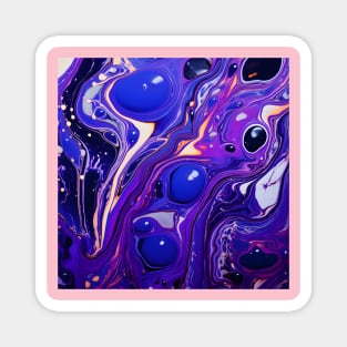 Indigo Depths: Structured Fluidity in Abstract Art Magnet