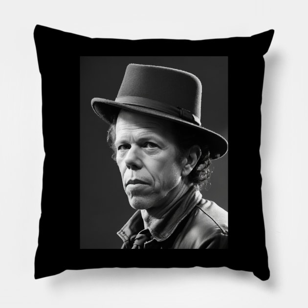 Tom Waits Pillow by Moulezitouna