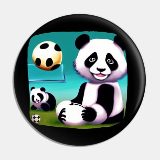 Future Panda Play Soccer Pin