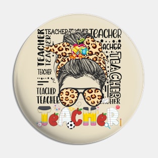 Teacher Life Messy Bun Teachers Day First Day Of School Pin