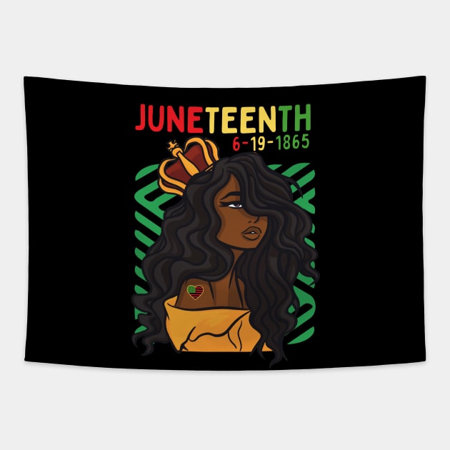 Juneteenth Melanin Queen Tapestry by Hypnotic Highs