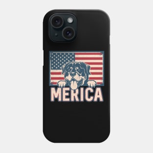 Rottweiler Dog Vintage American Flag Phone Case