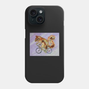 Squirrel On Bike (purple background) Phone Case