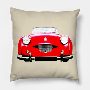 Triumph TR2 1950s British classic car bold red Pillow