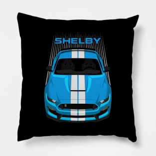 Ford Mustang Shelby GT350 2015 - 2020 - Grabber Blue - White Stripes Pillow