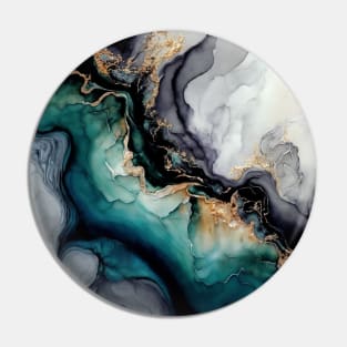 Salty Waters - Abstract Alcohol Ink Resin Art Pin