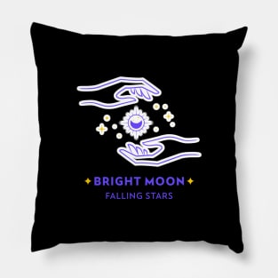 Bright Moon Falling Stars Pillow