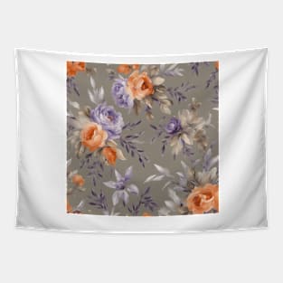 French roses in grey, lavender and orange Tapestry