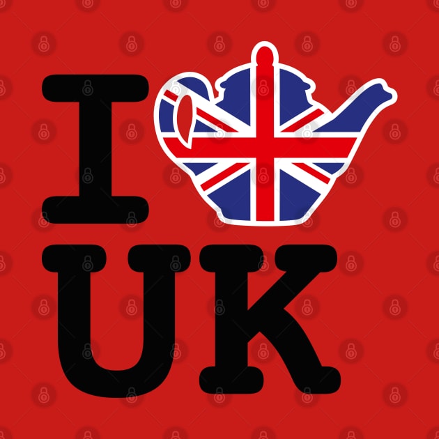 I love UK Union Jack Flag Great Britain British teapot tea by LaundryFactory