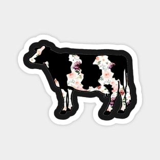 Watercolor Floral Dairy Cow Silhouette  - NOT FOR RESALE WITHOUT PERMISSION Magnet