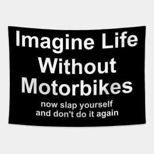 Imagine Life Without Motorbikes, Funny Motorbike Gift Tee for Men, Dad or Grandad, Biker Motor Present Idea, Old Guy Tapestry