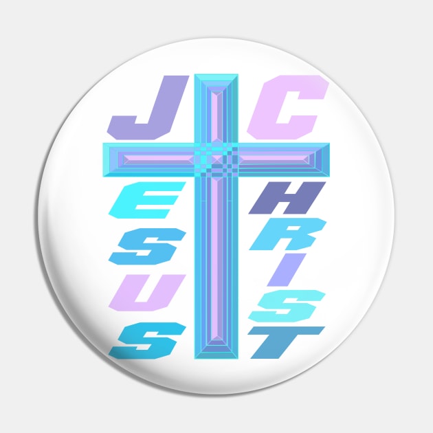 Jesus Christ Colorful Cross Pin by TruthBuys