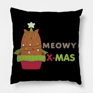 meowy christmas Pillow