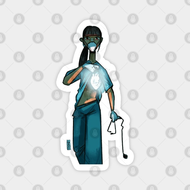 Super Hero Doctor Nurse-2 Magnet by Komigato