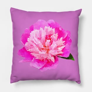 Bright pink peony Pillow