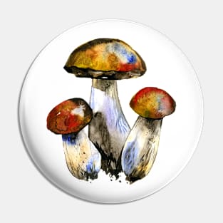 Watercolor Mushrooms Cottagecore Goblincore Fungi Pin