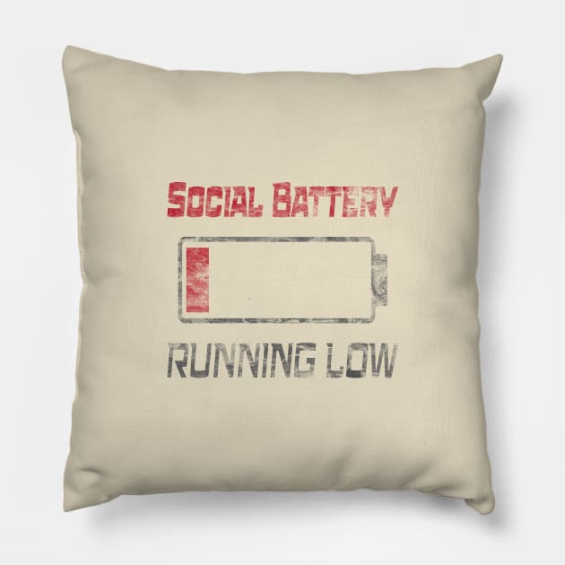 Social Battery Running Low Pillow by Magic Moon