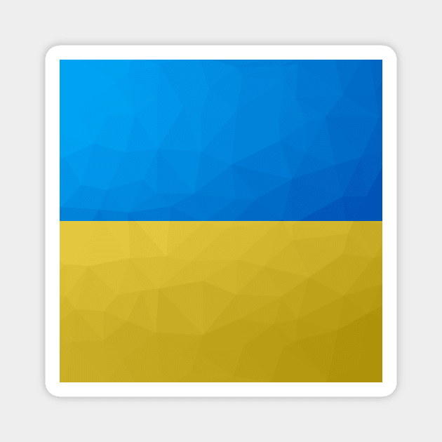 Ukraine flag yellow blue geometric pattern mesh Magnet by PLdesign