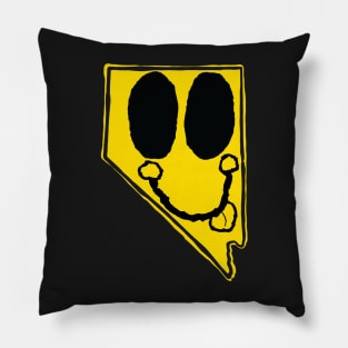 Nevada Happy Cartoon Map Face with tongue sticking out Pillow