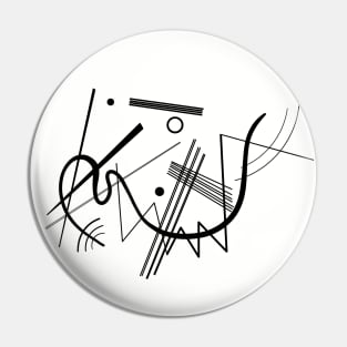 Kandinsky - Black and White Abstract Art Pin