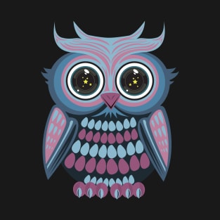 Star Eye Owl - Blue Purple T-Shirt