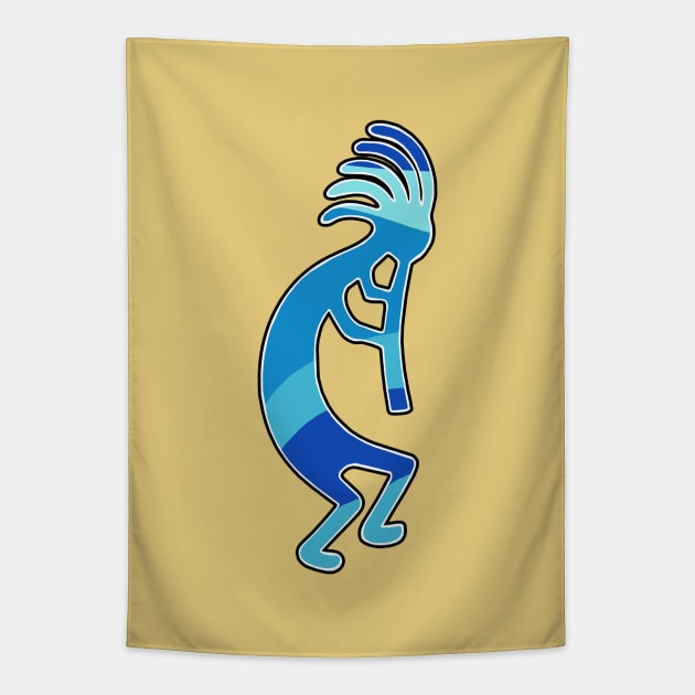 Kokopelli Blues Tapestry by Trent Tides