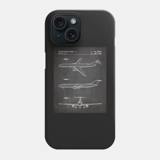 Boeing 777 Airliner Patent - 777 Airplane Art - Black Chalkboard Phone Case