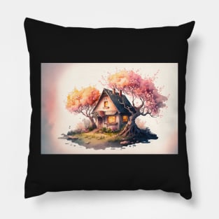 Peach Tree Cottage Pillow