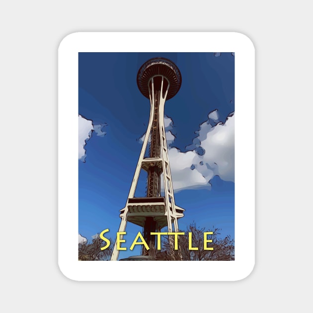 Seattle Space Needle Magnet by WelshDesigns