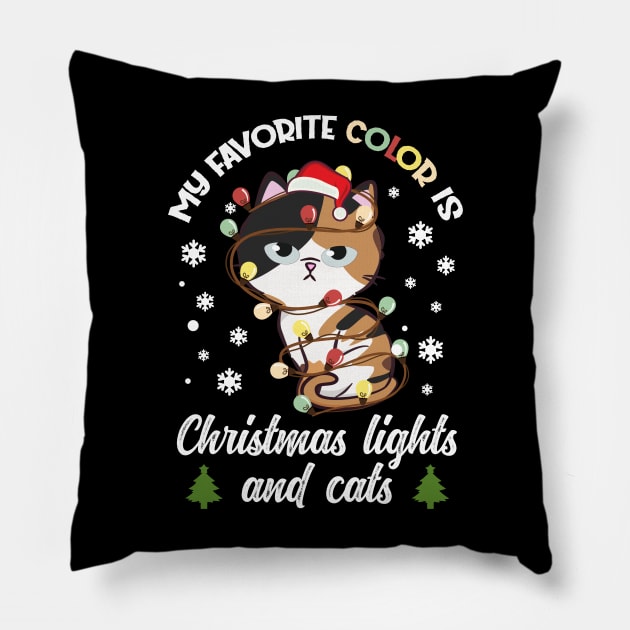 my favorite color is christmas lights and cats Pillow by star trek fanart and more