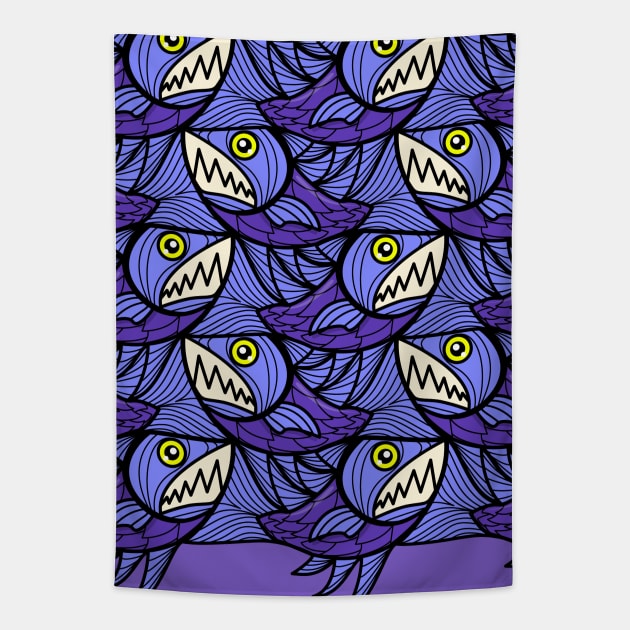 Escher fish pattern XI Tapestry by Maxsomma