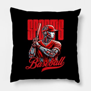 baseball player sports mechanic futuristic Pillow