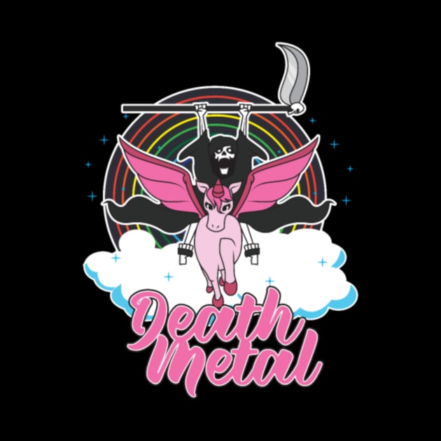 Death Metal Unicorn Rainbow by tomhilljohnez