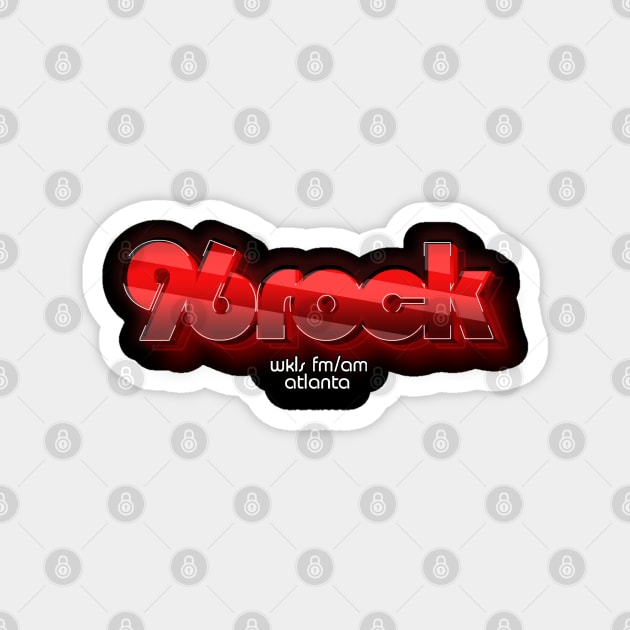 WKLS 96 Rock Atlanta 3D RED Magnet by RetroZest