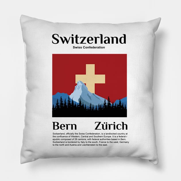 make a journey to Switzerland Pillow by KewaleeTee