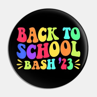 Groovy Back To School Bash 2023 Happy First School Day Pin