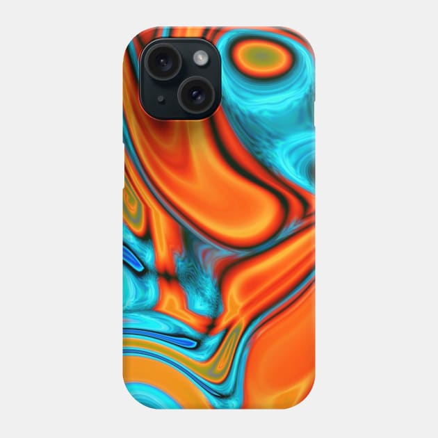 colorful abstract modern Southwest  turquoise orange swirls Phone Case by Tina