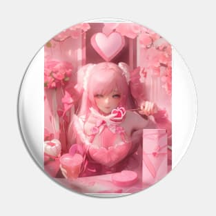 Beautiful anime girl on valentine's day Pin