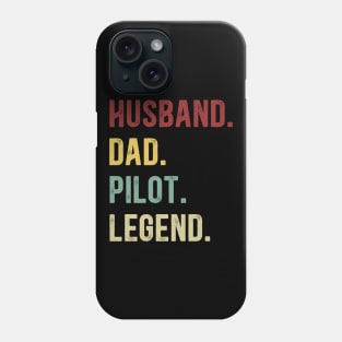 Pilot Funny Vintage Retro Shirt Husband Dad Pilot Legend Phone Case