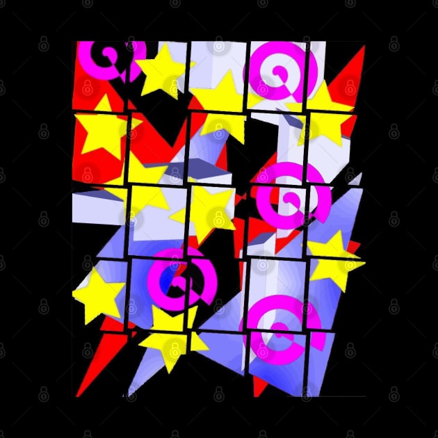 Colorful 80's Abstract Pattern in Blocks by Shell Photo & Design