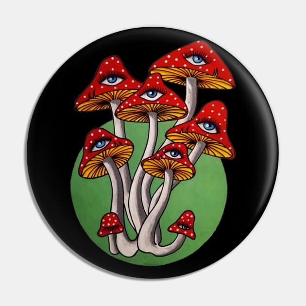 mushroom Pin by Kena Ring Arts