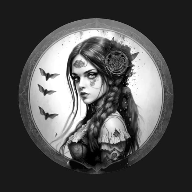 Gothic Witch Mystical Art - Victorian/Goth by Dragonfly Tees