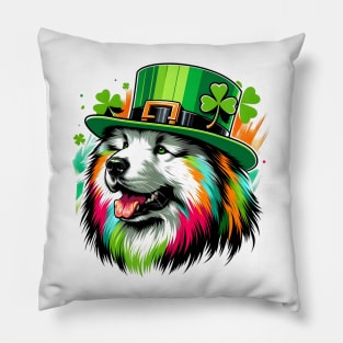 Eurasier Dog Celebrates Saint Patrick's Day Pillow